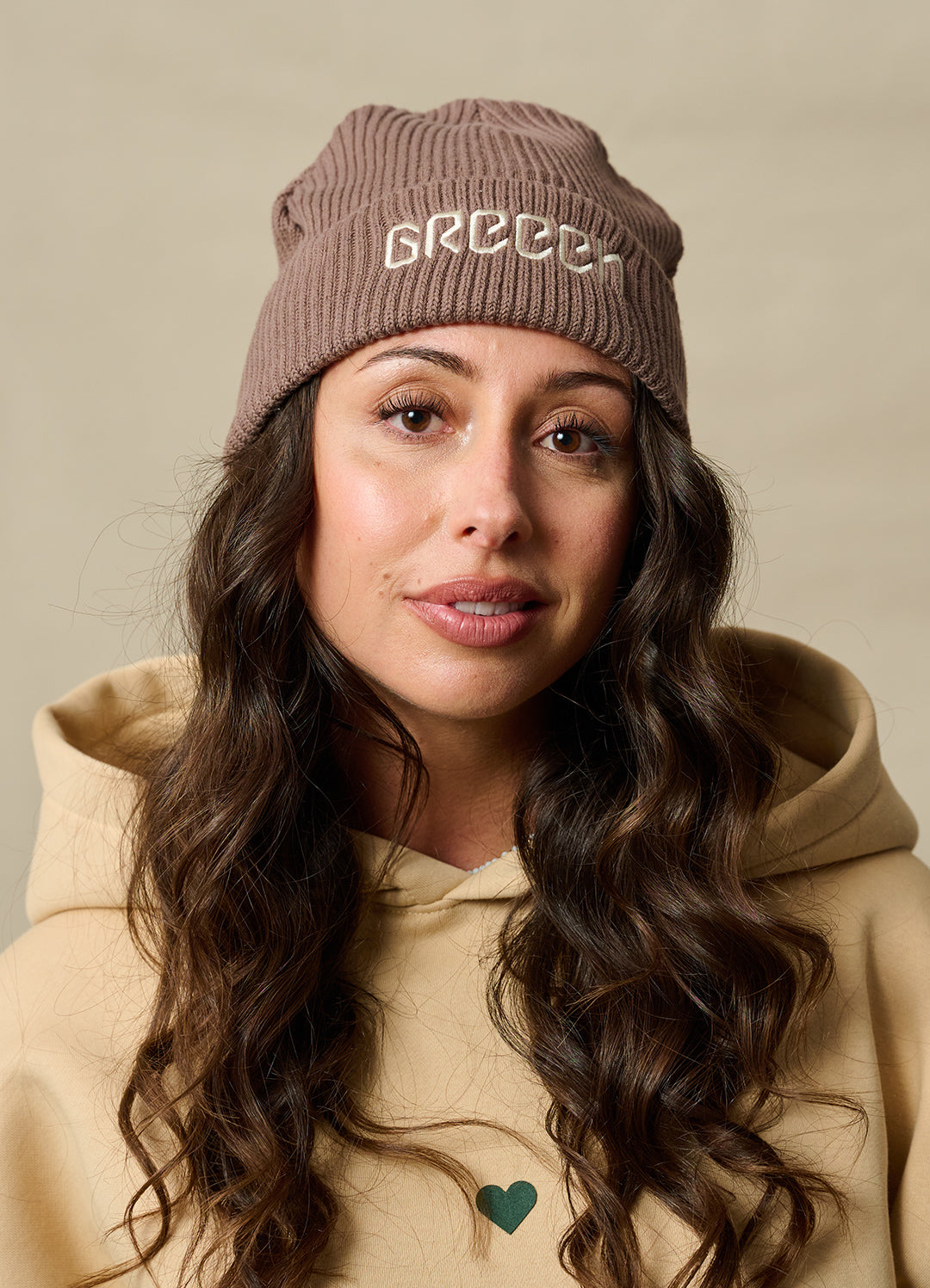 SCHOKO FISHERMAN BEANIE - BEIGES LOGO