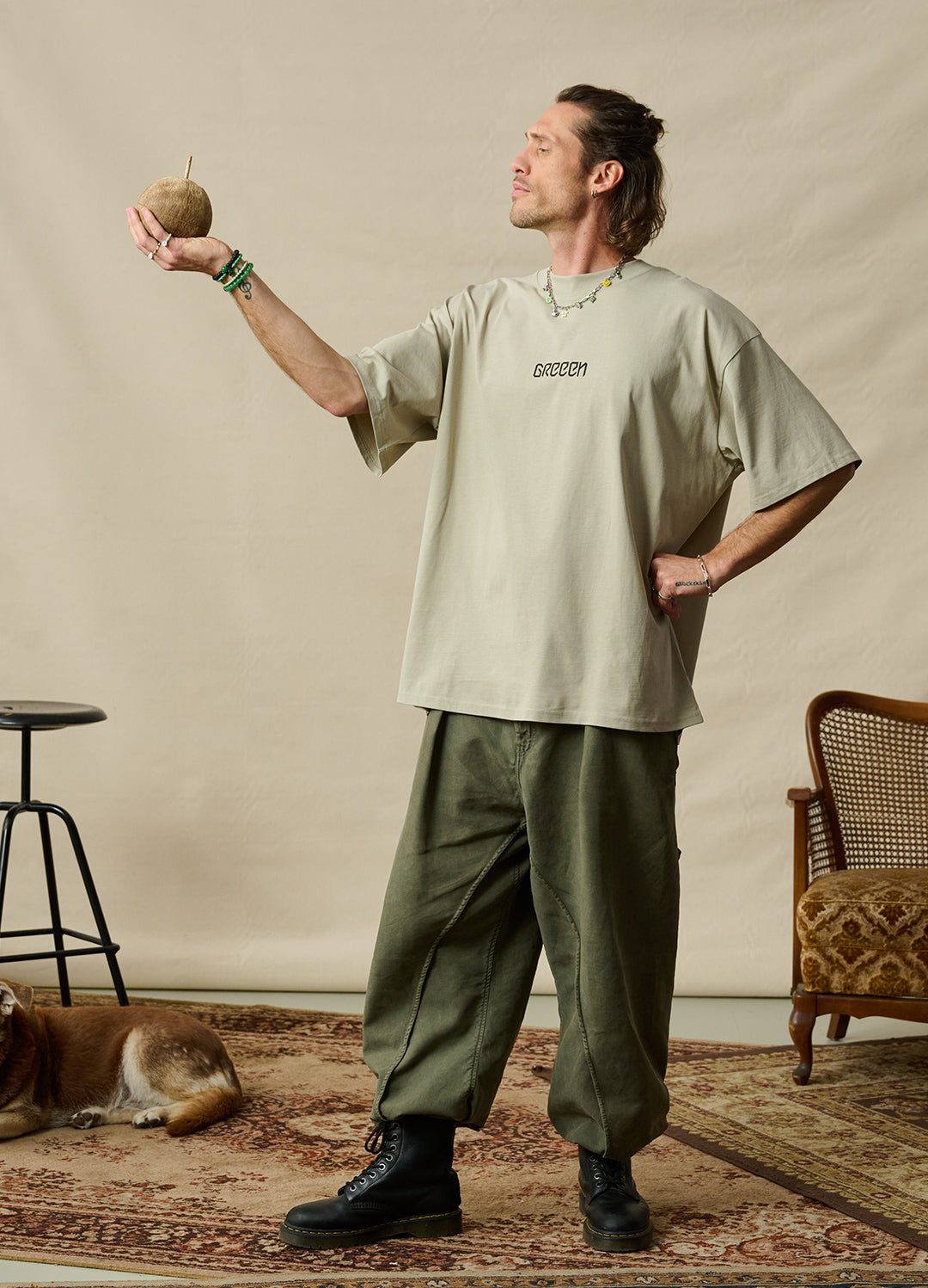 COCONUT T-SHIRT STEINGRÜN