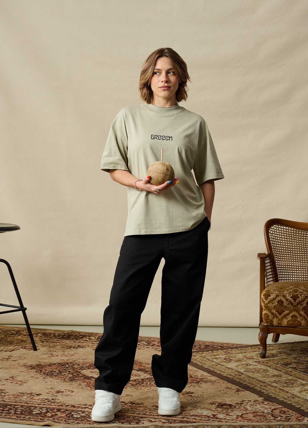 COCONUT T-SHIRT STEINGRÜN