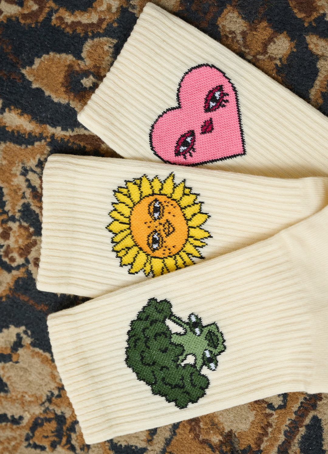 SONNE, HERZ & BROKKOLI SOCKEN-SET BEIGE