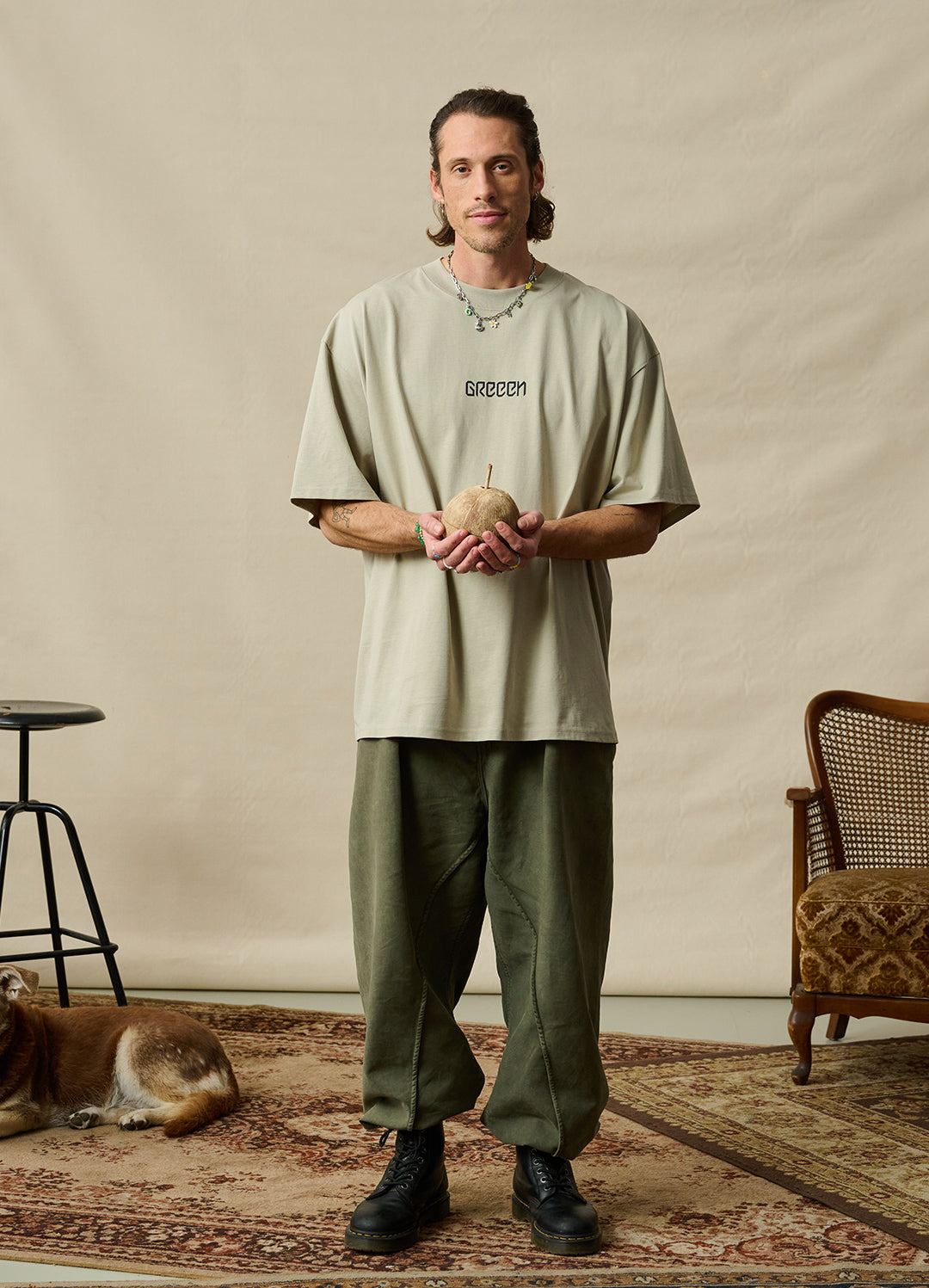 COCONUT T-SHIRT STEINGRÜN