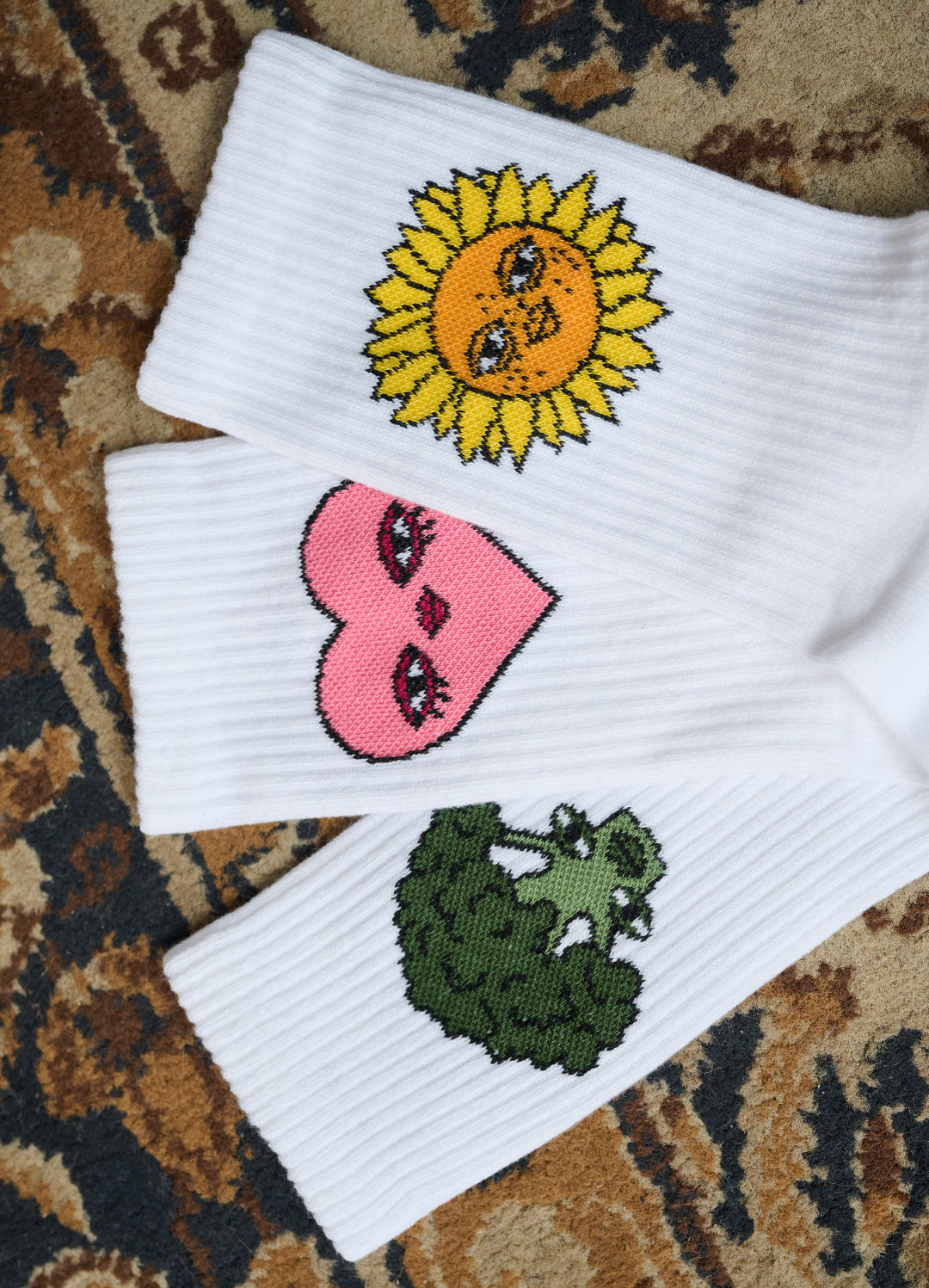 SONNE, HERZ & BROKKOLI SOCKEN-SET WEISS